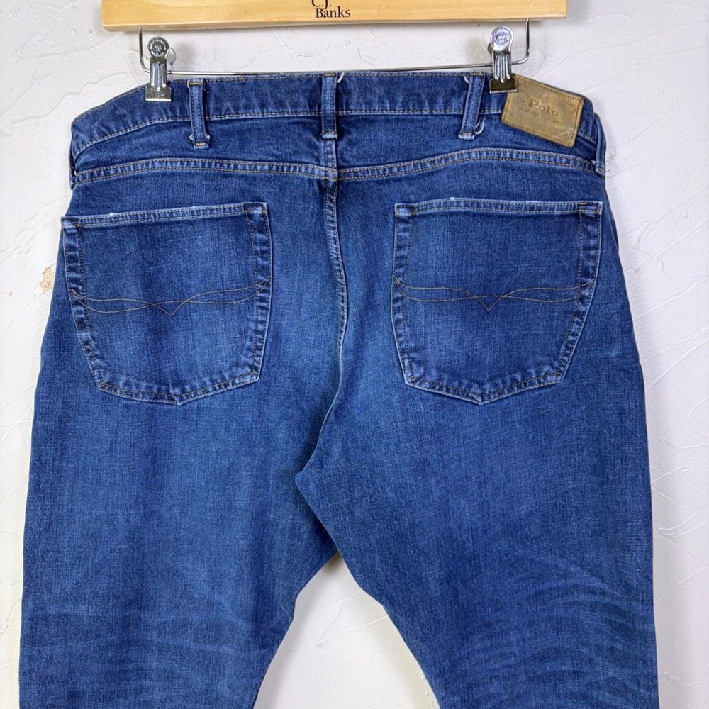 Polo Ralph Lauren Hampton Athletic Jeans Mens 40x30 Blue Denim Straight Leg - Picture 5 of 12